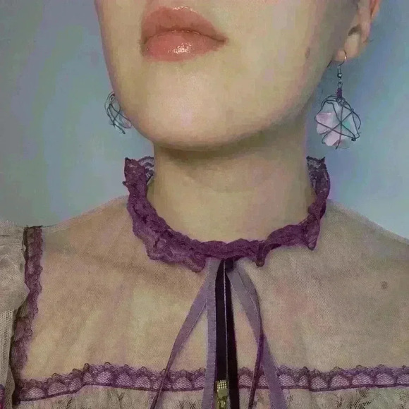 Sailor Moon inspired interstellar galaxy blue & pink marble unique wire earrings - Picture 2 of 13